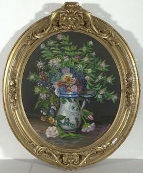 Blumenstilleben In Vase. Oil Painting by Ernst Stiefel