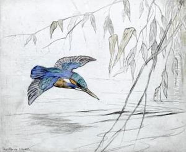 Kingfisher Oil Painting by George Vernon Stokes