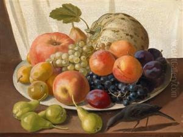 Ein Obstteller Mit Birnen Oil Painting by Leopold Stoll