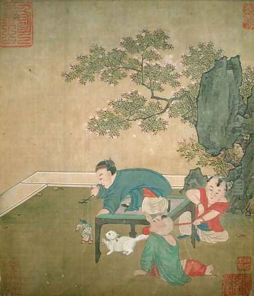 The Puppeteer, Ch'ien Lung Dynasty Oil Painting by Anonymous Artist
