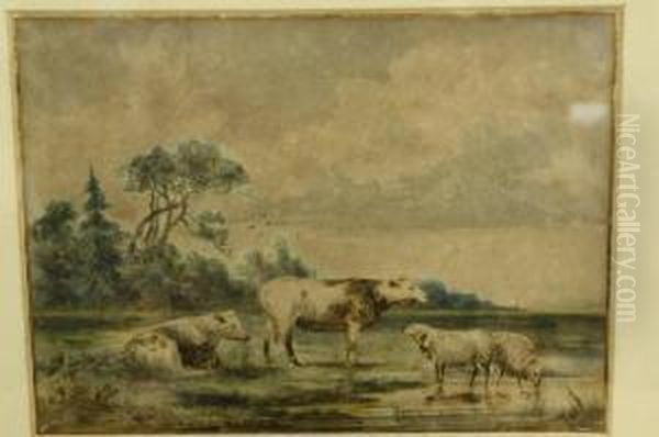 Vee Bij Drenkplaats Oil Painting by Pieter Stortenbeker