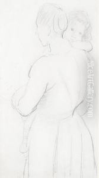 Mother And Child Oil Painting by William Stott Of Oldham