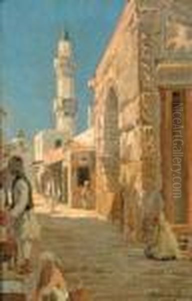 Tripoli, L'arche De Marc Aurelio Oil Painting by Vito Stracquadaini