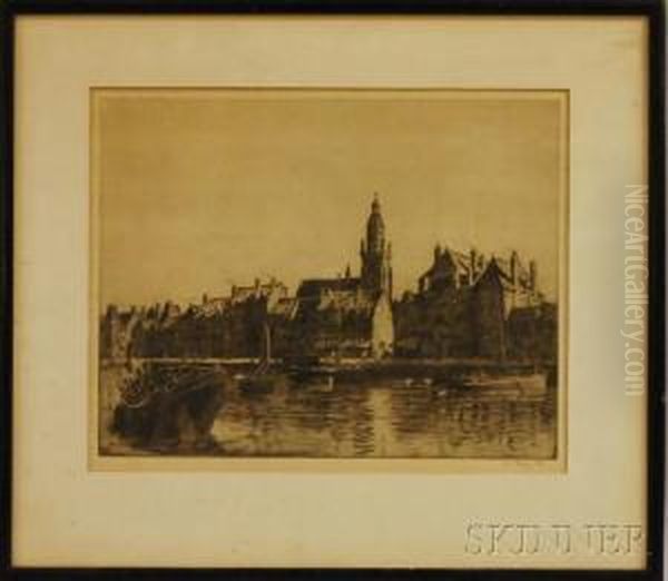 Quay Side Oil Painting by Ian Strang