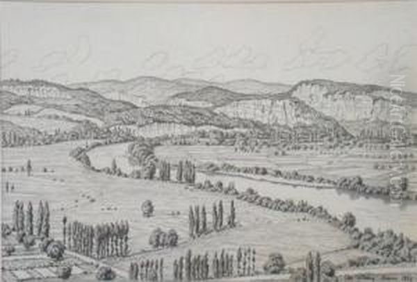 Valley Of The Dordogne Oil Painting by Ian Strang