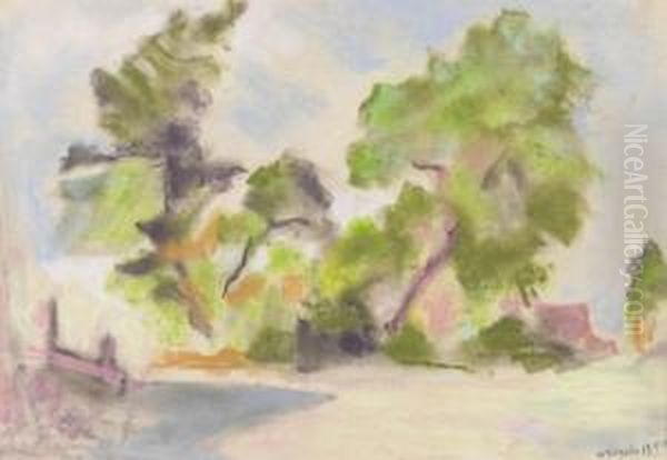 Baumgruppe Auf St. Leonhard Uberlingen Oil Painting by William Straube