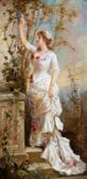 Die Traubenpfluckerin Oil Painting by William Straube