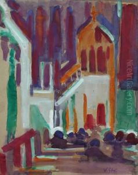 Kircheninnenraum Oil Painting by William Straube