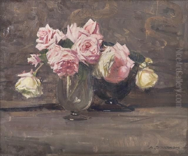 La France Roses Oil Painting by Arthur Streeton