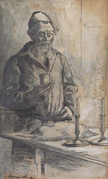 Kiddush Shabath Oil Painting by Herman G. Struck