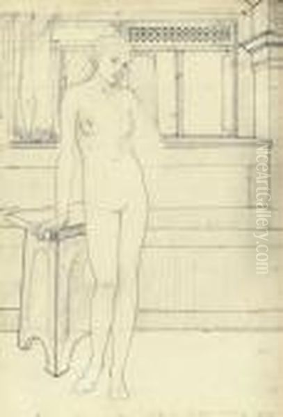 Study For 'isabella And The Pot Of Basil' Oil Painting by John Melhuish Strudwick