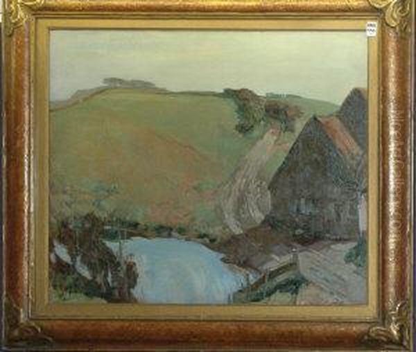 Challow Farm Oil Painting by Alick Riddell Sturrock