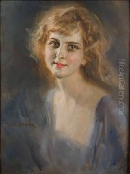 Portrait De Jeune Femme Oil Painting by Tade Styka
