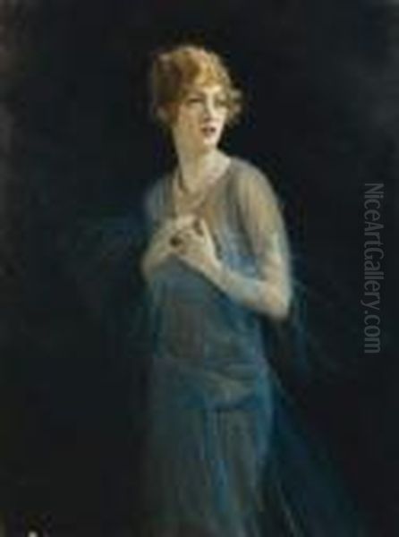 Portrait De Marion Davis Oil Painting by Tadeusz Styka