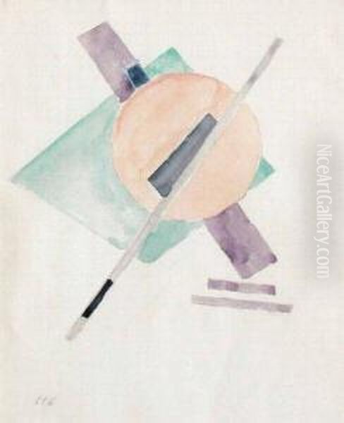 Composition Oil Painting by Nikolai Suetin