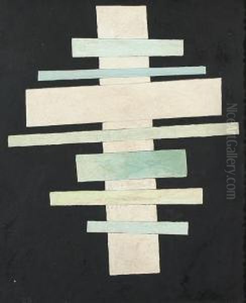 Supermatist Composition Oil Painting by Nikolai Suetin