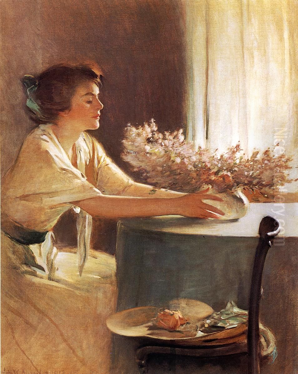 A Meadow Flower Oil Painting by John White Alexander