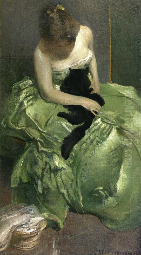 The Green Dress Oil Painting by John White Alexander