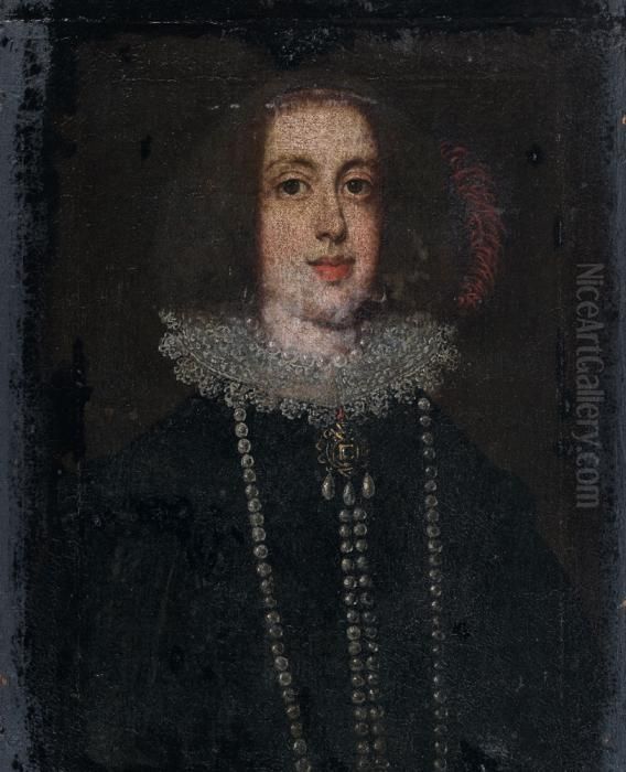 Portrait De Vittoria Della Rovere Oil Painting by Justus Sustermans