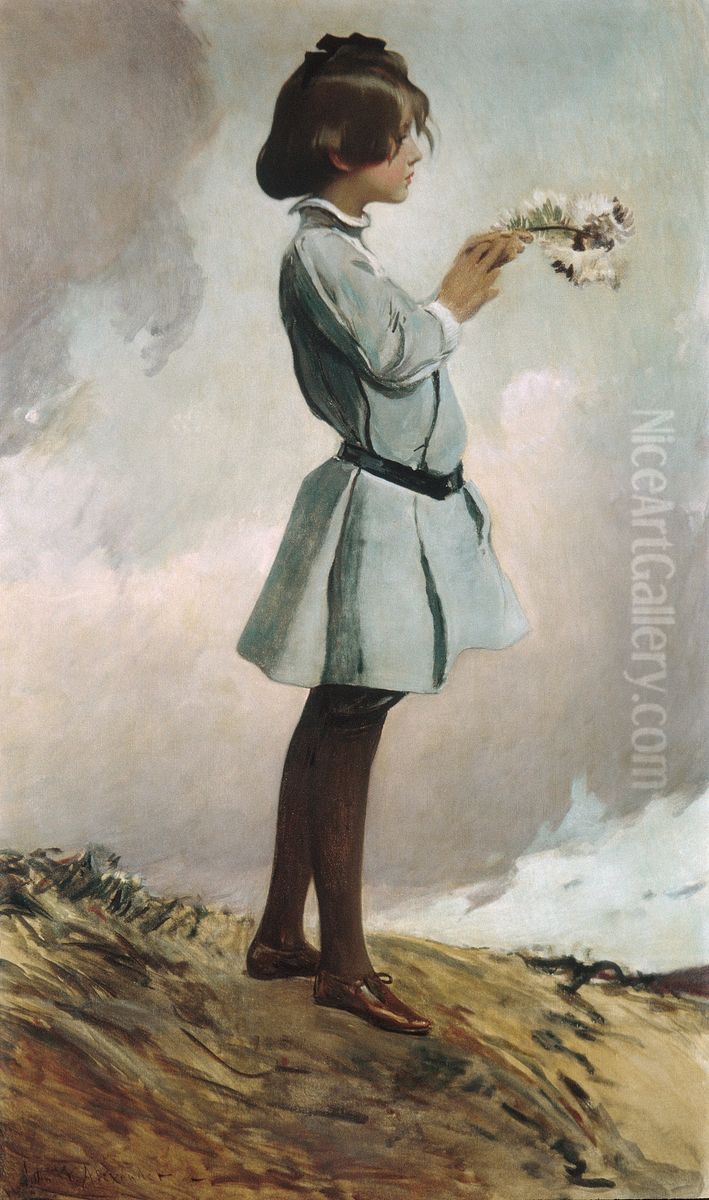 Geraldine Russell Oil Painting by John White Alexander