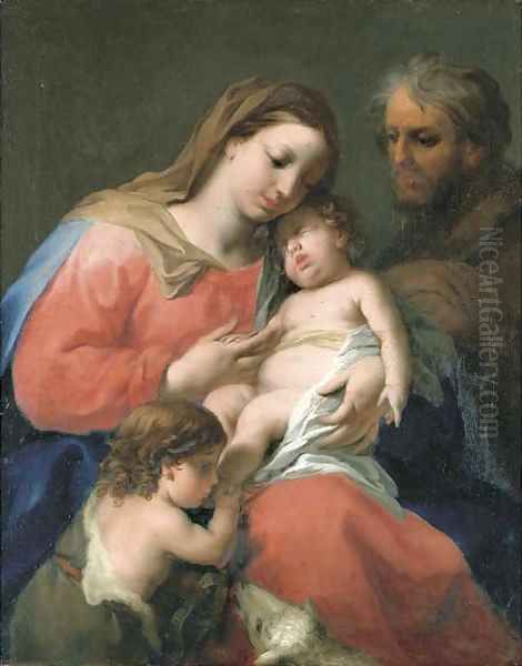 The Holy Family with the Infant Saint John the Baptist Oil Painting by Jacopo (Giacomo) Amigoni