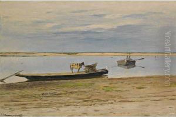 View Of The Dniepr Oil Painting by Sergei Ivanovitch Svetoslavsky