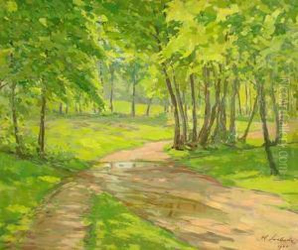 Landscape With A Road Oil Painting by Vladimir Svoboda