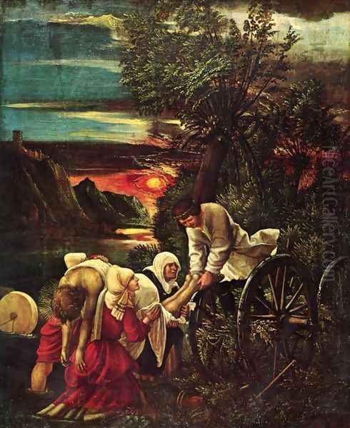 Legend of St. Florian, scene of St. Florian's capture, Detail Oil Painting by Albrecht Altdorfer