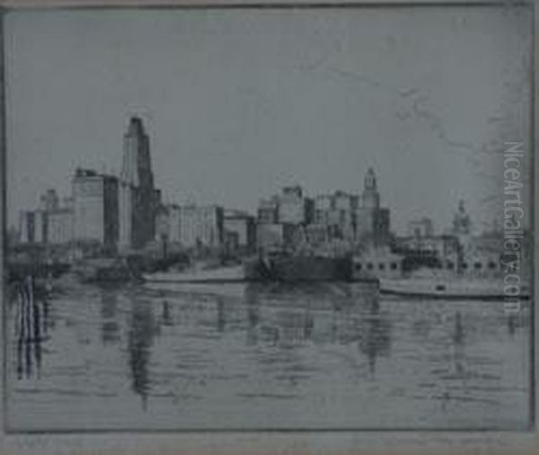 Harbor Scene Oil Painting by Don Swann