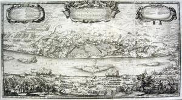 Panorama Torunia Oblezonego Przez Wojska Polskie Oil Painting by Willem Swidde