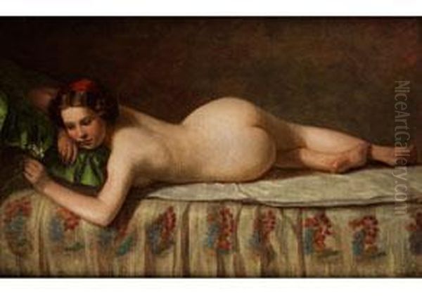 Liegender Madchenakt Oil Painting by Rudolf Swoboda
