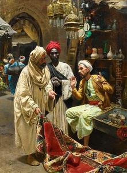 The Carpet Seller Oil Painting by Rudolf Swoboda