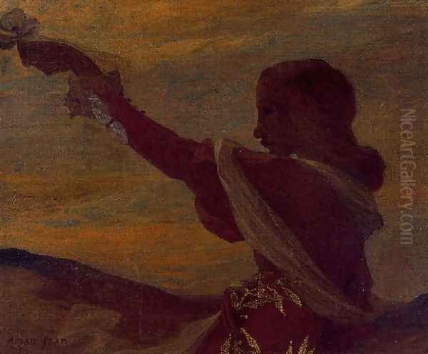 La Musa Oil Painting by Edmond-Francois Aman-Jean