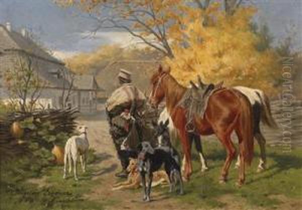 Setting Off For The Hunt Oil Painting by Vladyslav Karol Szerner