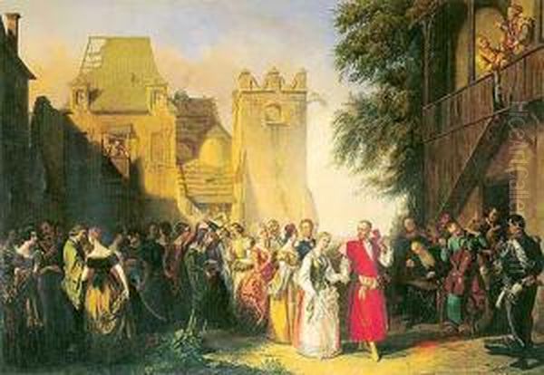 Polonez Z Pana Tadeusza Oil Painting by Korneli Szlegel