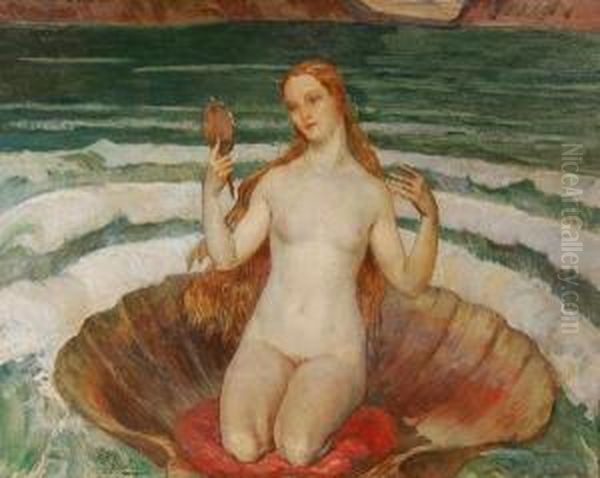 Venere Allo Specchio Oil Painting by Giorgio Szoldaticz