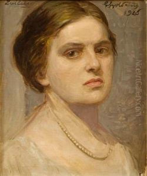 Ritratto Di Mia Moglie Oil Painting by Giorgio Szoldaticz