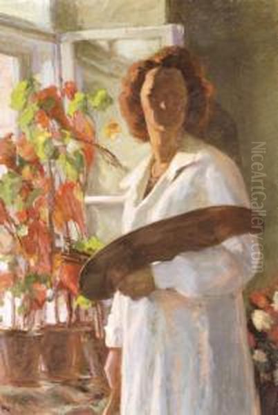 Festono Palettaval Oil Painting by Sandor Szopos