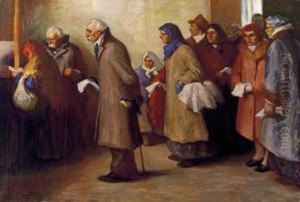 Pawnshop Oil Painting by Sandor Szopos