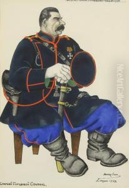 Senior Constable Stalin Oil Painting by Arthur Szyk