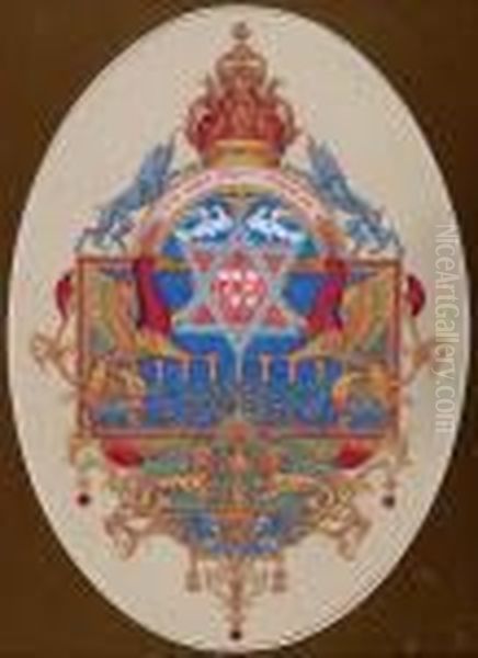 A Page From The Passover Hagadah Oil Painting by Arthur Szyk