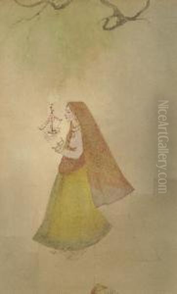 At The Ganges Oil Painting by Abanindranath Tagore