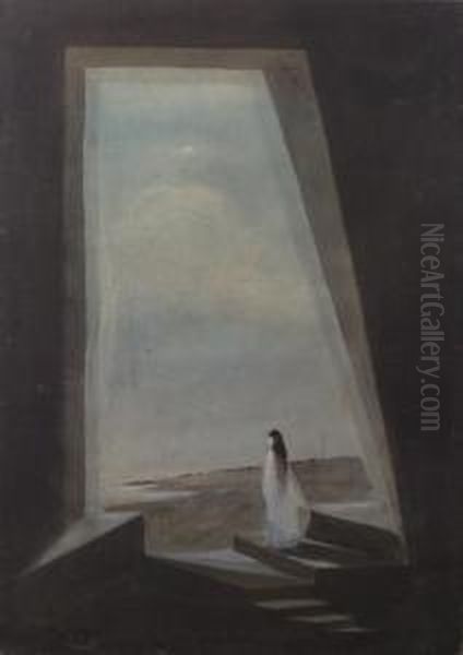 Summer Night Oil Painting by Gaganendranath Tagore