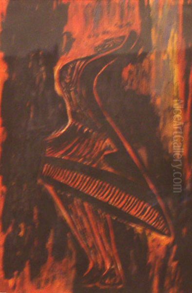 Untitled Oil Painting by Rabindranath Tagore