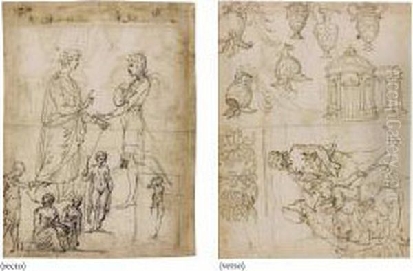 Studies Of Figures Oil Painting by Vincenzo Tamagni Da San Gimignano