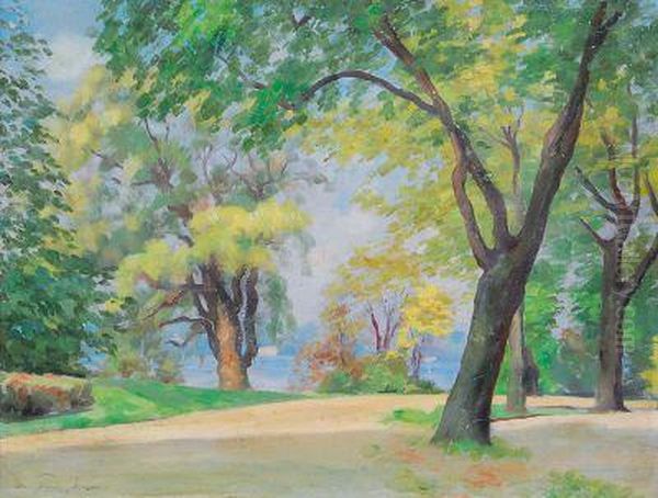 An Der Ausenalster Oil Painting by Walter Tanck