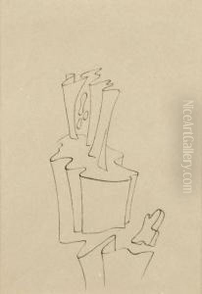 Composition Oil Painting by Yves Tanguy