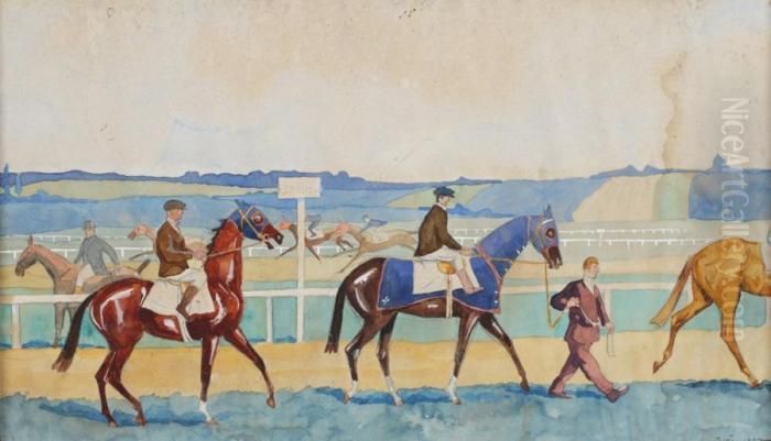 Depart Pour La Course Oil Painting by Maurice Taquoy