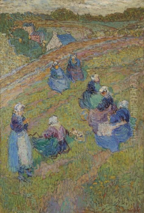 Les Bretonnes Oil Painting by Nikolai Aleksandrovich Tarkhov