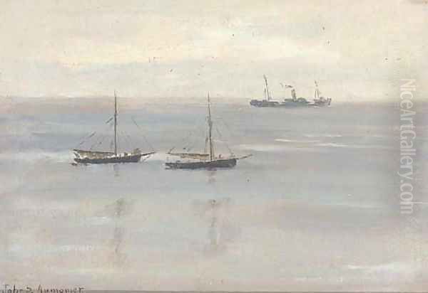 A grey day Oil Painting by James Aumonier